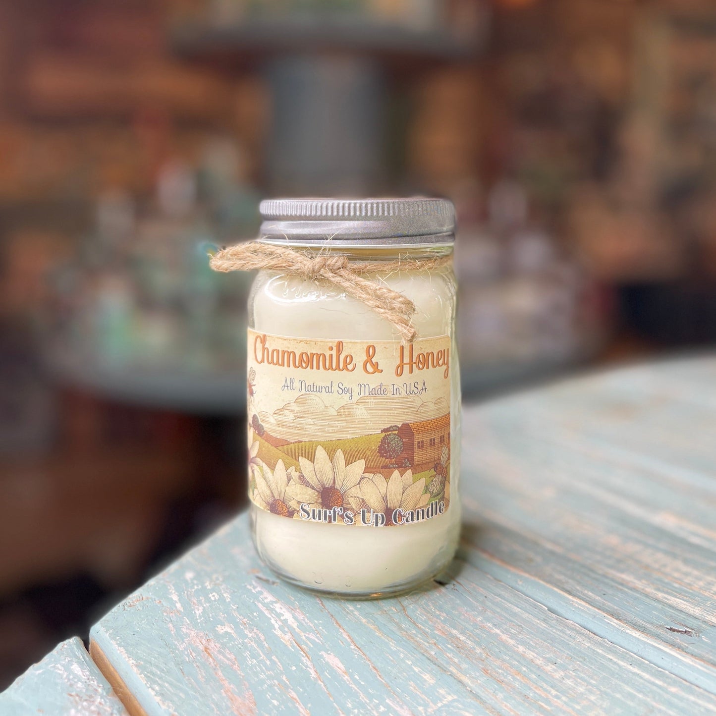 Chamomile & Honey Mason Jar Candle - Vintage Collection