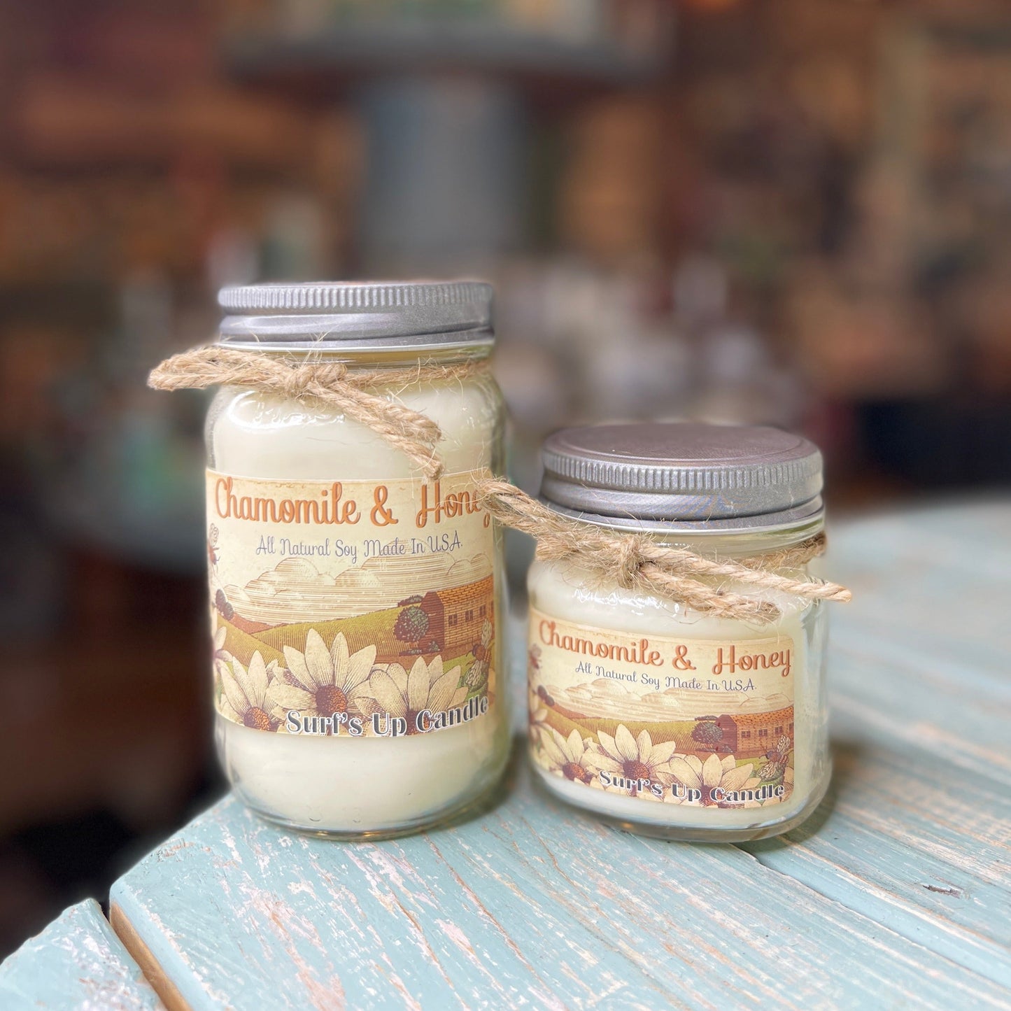 Chamomile & Honey Mason Jar Candle - Vintage Collection