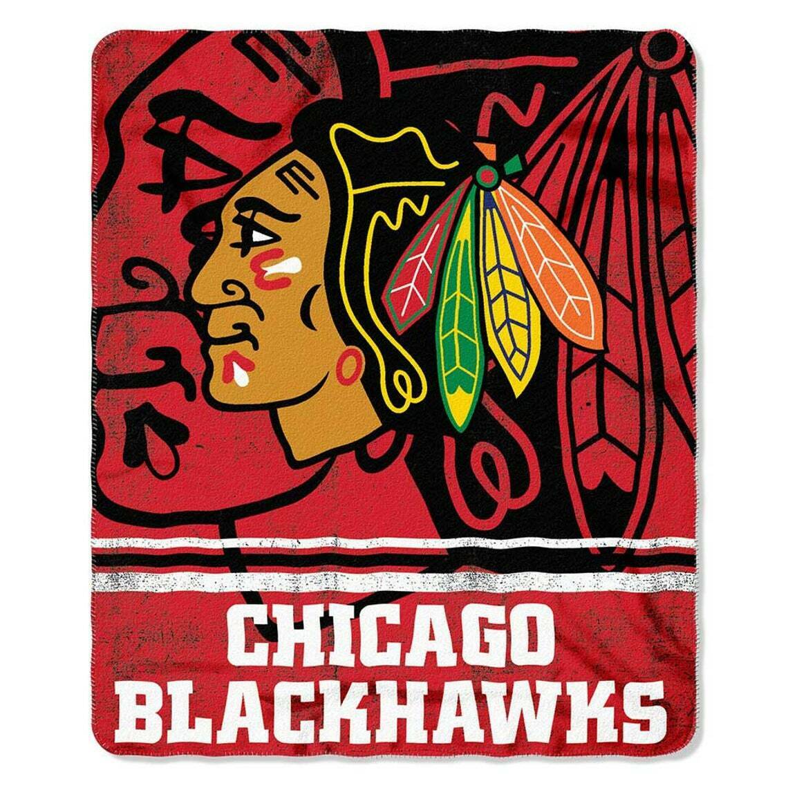 Chicago Blackhawks Fade Away Fleece Blanket