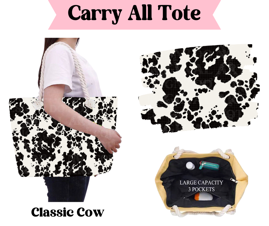 Preorder! Closes 3/31. ETA June. Classic Cow Carry All Tote