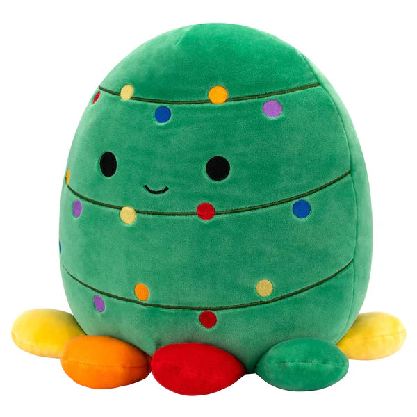 Squishmallows Colm Green Octopus With String Lights And Multicolored Tentacles 12" Christmas Edition Stuffed Plush