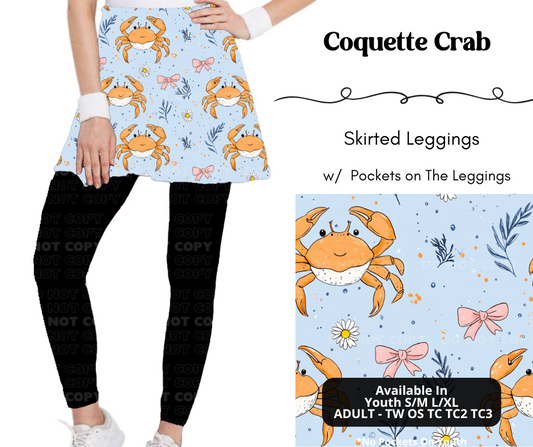 Preorder! Closes 4/7. ETA July. Coquette Crab Skirted Full Length Leggings w/ Pockets