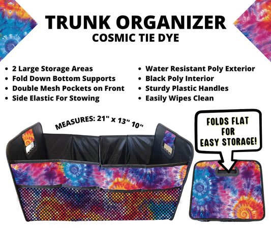 Preorder! Closes 3/10. ETA June. Cosmic Tie Dye Trunk Organizer