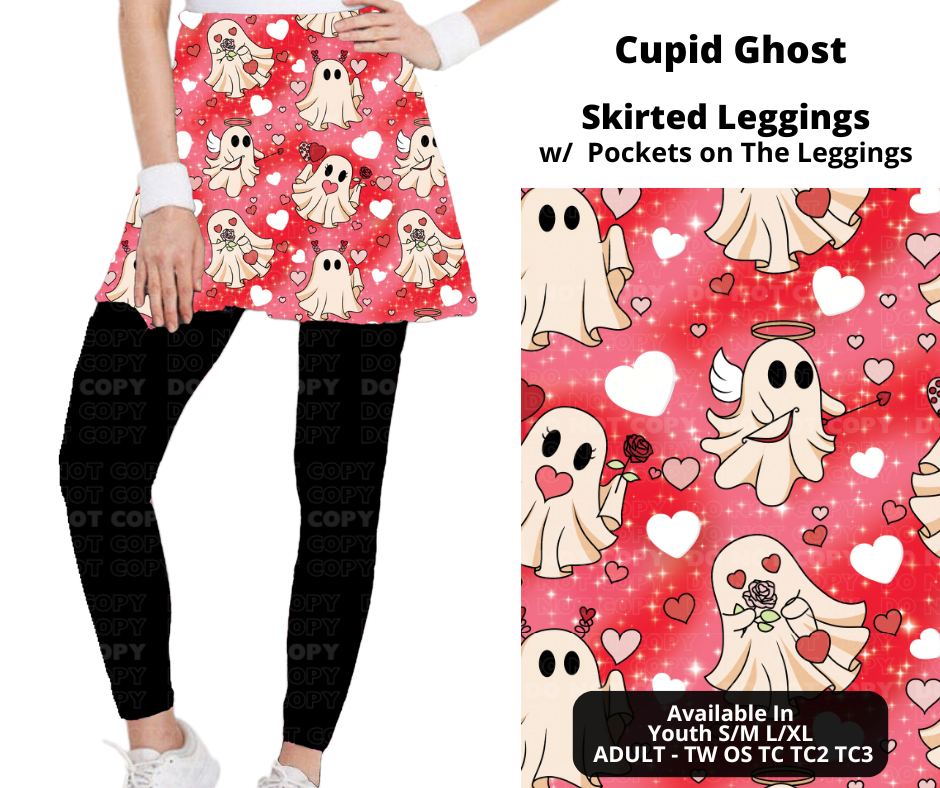 Preorder! Closes 11/25. ETA Jan. Cupid Ghost Skirted Full Length Leggings w/ Pockets