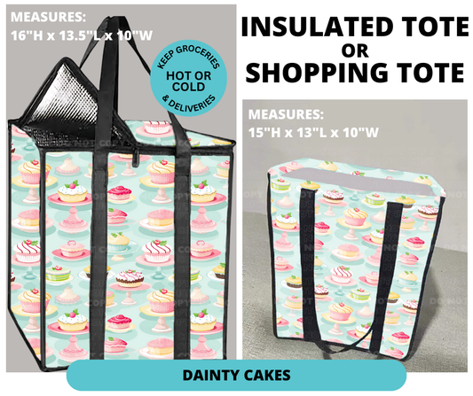 Preorder! Closes 12/30. ETA March. Dainty Cakes Shopping or Insulated Tote