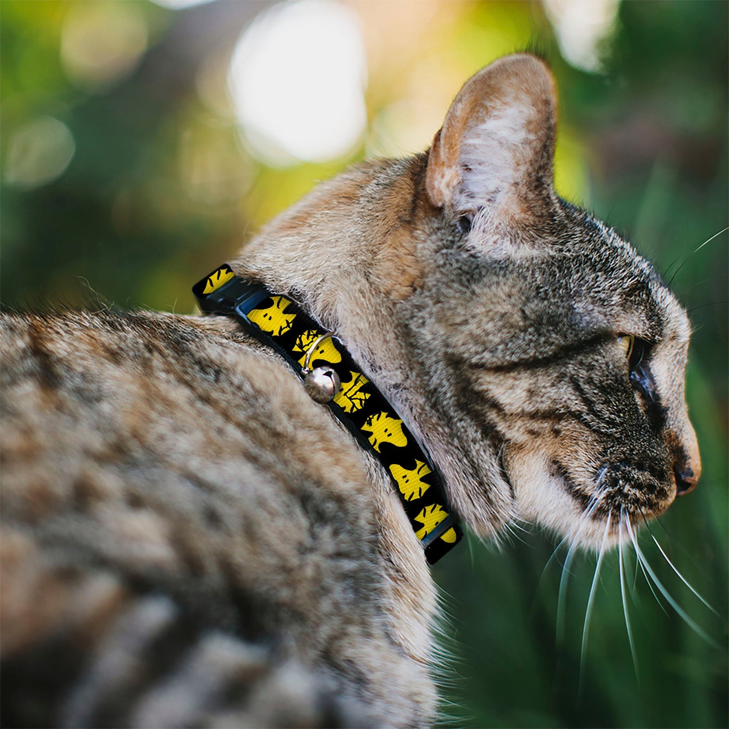 Breakaway Cat Collar with Bell - Peanuts Woodstock Face Flip Black/Yellow