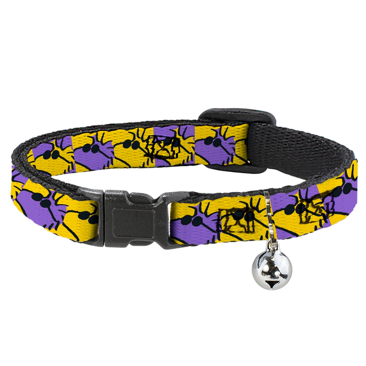 Breakaway Cat Collar with Bell - Peanuts Woodstock Shades Pose Blocks Blue/Yellow/Black