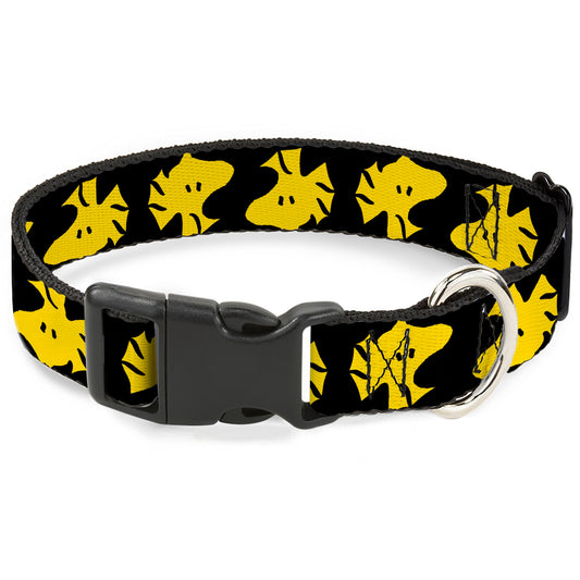 Plastic Clip Collar - Peanuts Woodstock Face Flip Black/Yellow