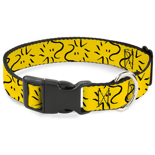 Plastic Clip Collar - Peanuts Woodstock Line Face Line Art Yellow/Black