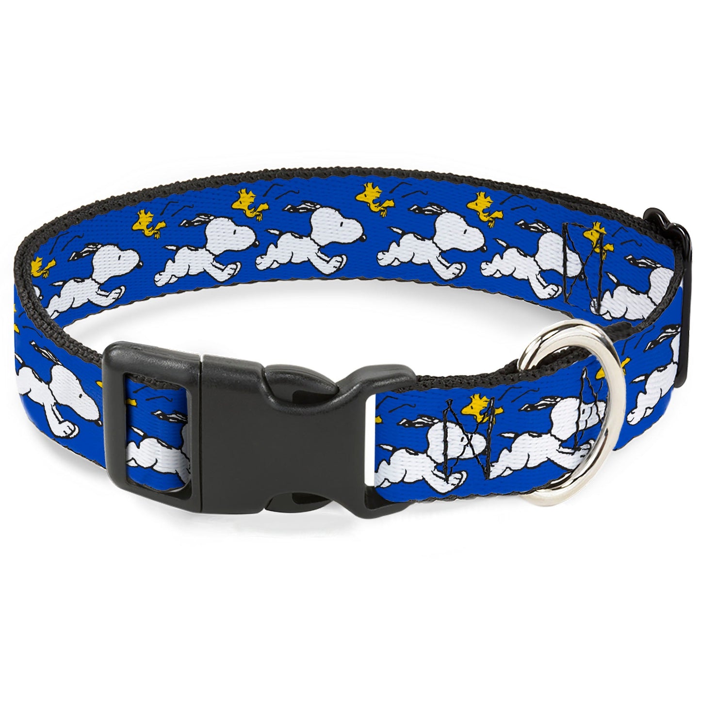 Plastic Clip Collar - Peanuts Snoopy Running and Woodstock Pose Blue