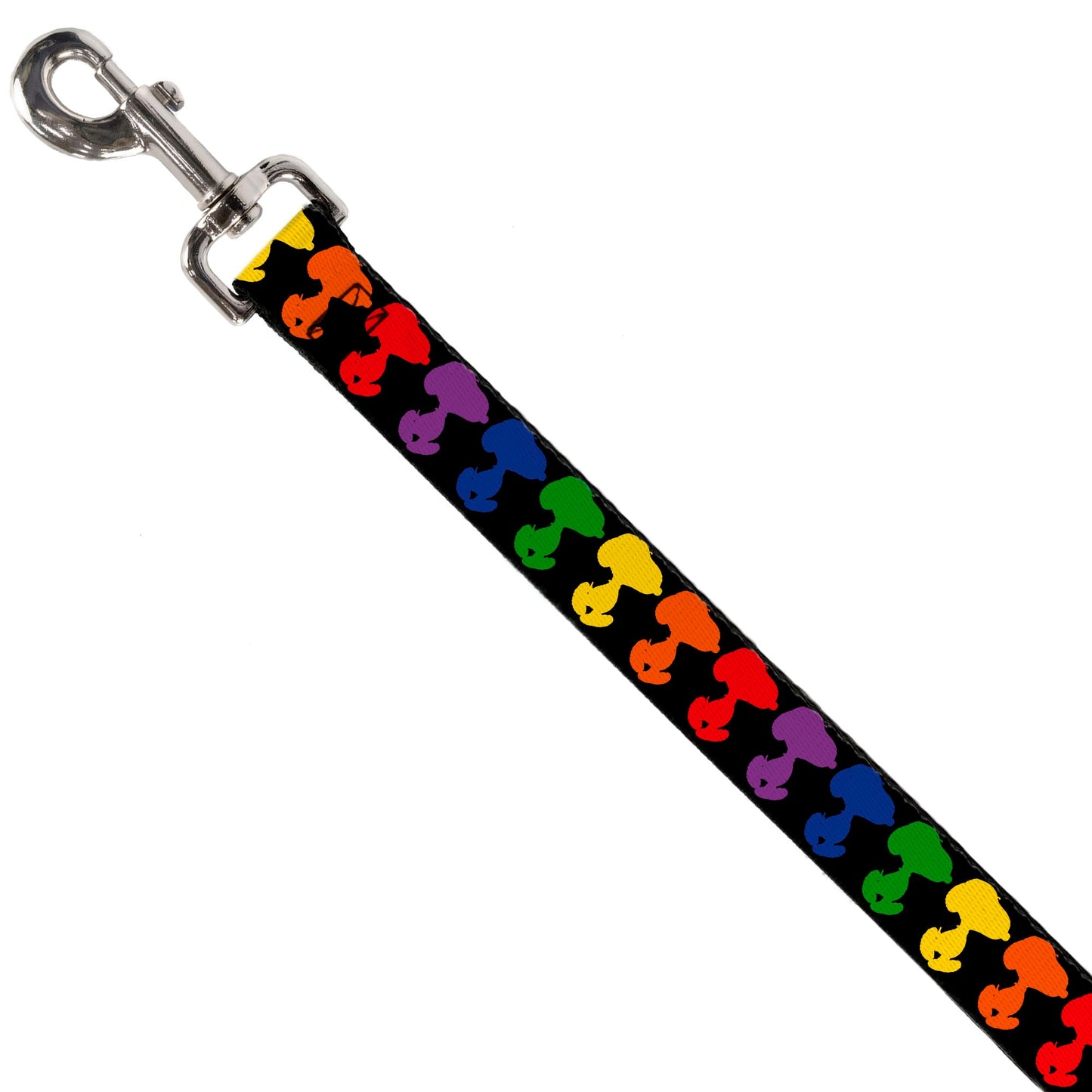 Dog Leash - Peanuts Snoopy Silhoutte Pose Black/Rainbow Multi Color