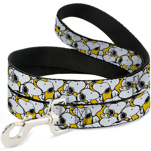 Dog Leash - Peanuts Snoopy Pose Stacked Yellow