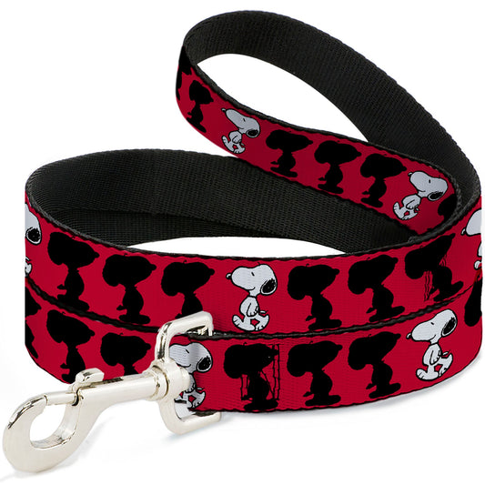 Dog Leash - Peanuts Snoopy Walking/Silhouette Pose Red/Black/White