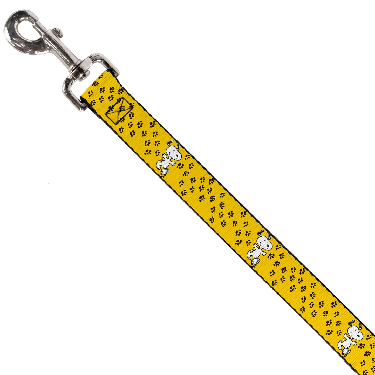 Dog Leash - Peanuts Snoopy Smiling Pose/Paw Print Yellow/Black/White