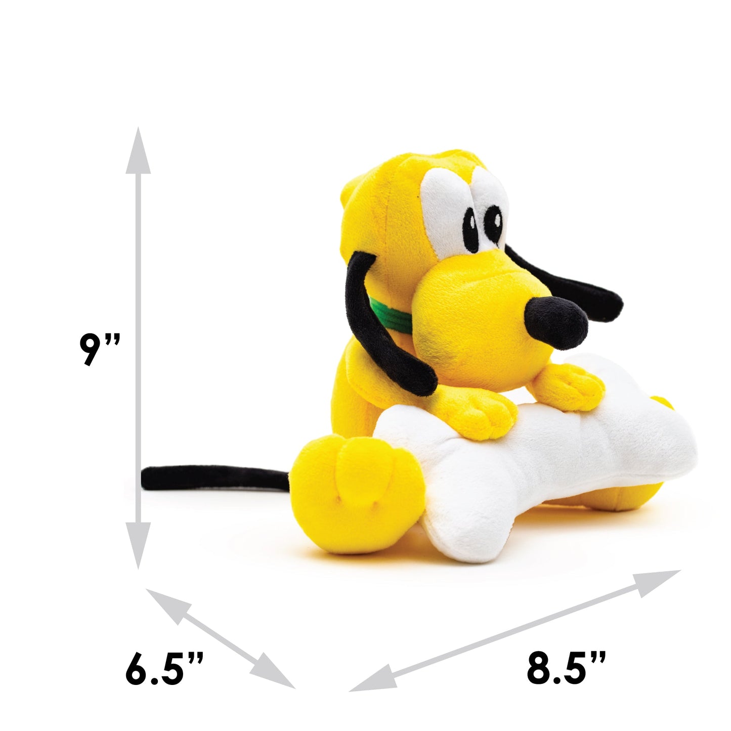 Dog Toy Squeaker Plush - Disney Pluto with Bone Sitting Pose