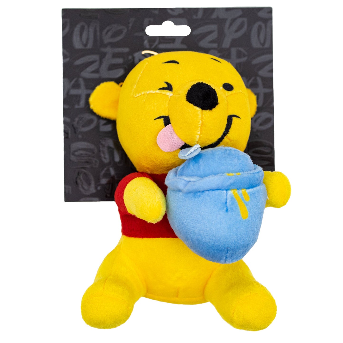 Dog Toy Squeaker Plush - Winnie the Pooh Winking Hunny Pot Sitting Pose