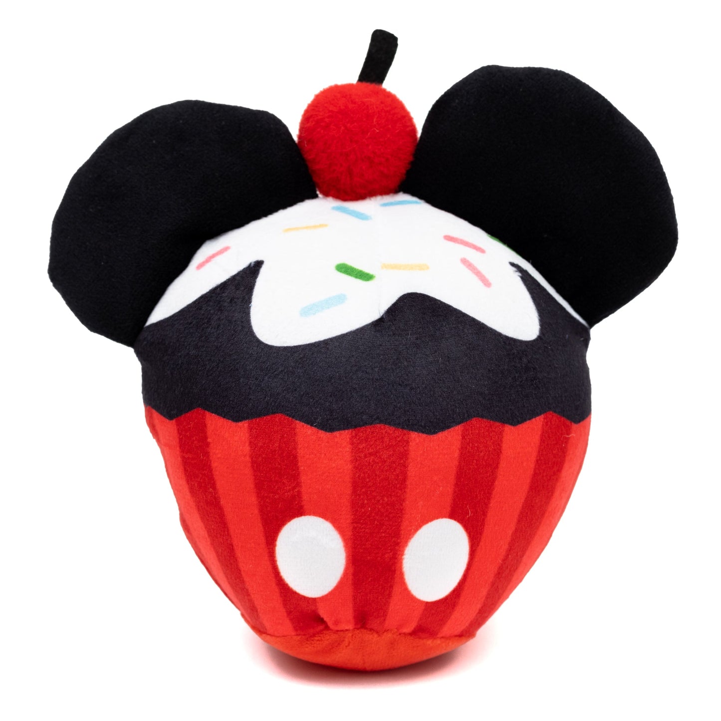 Dog Toy Squeaker Plush - Mickey Mouse Cupcake with Ears Red