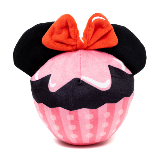 Dog Toy Squeaker Plush - Minnie Mouse Cupcake with Ears and Bow