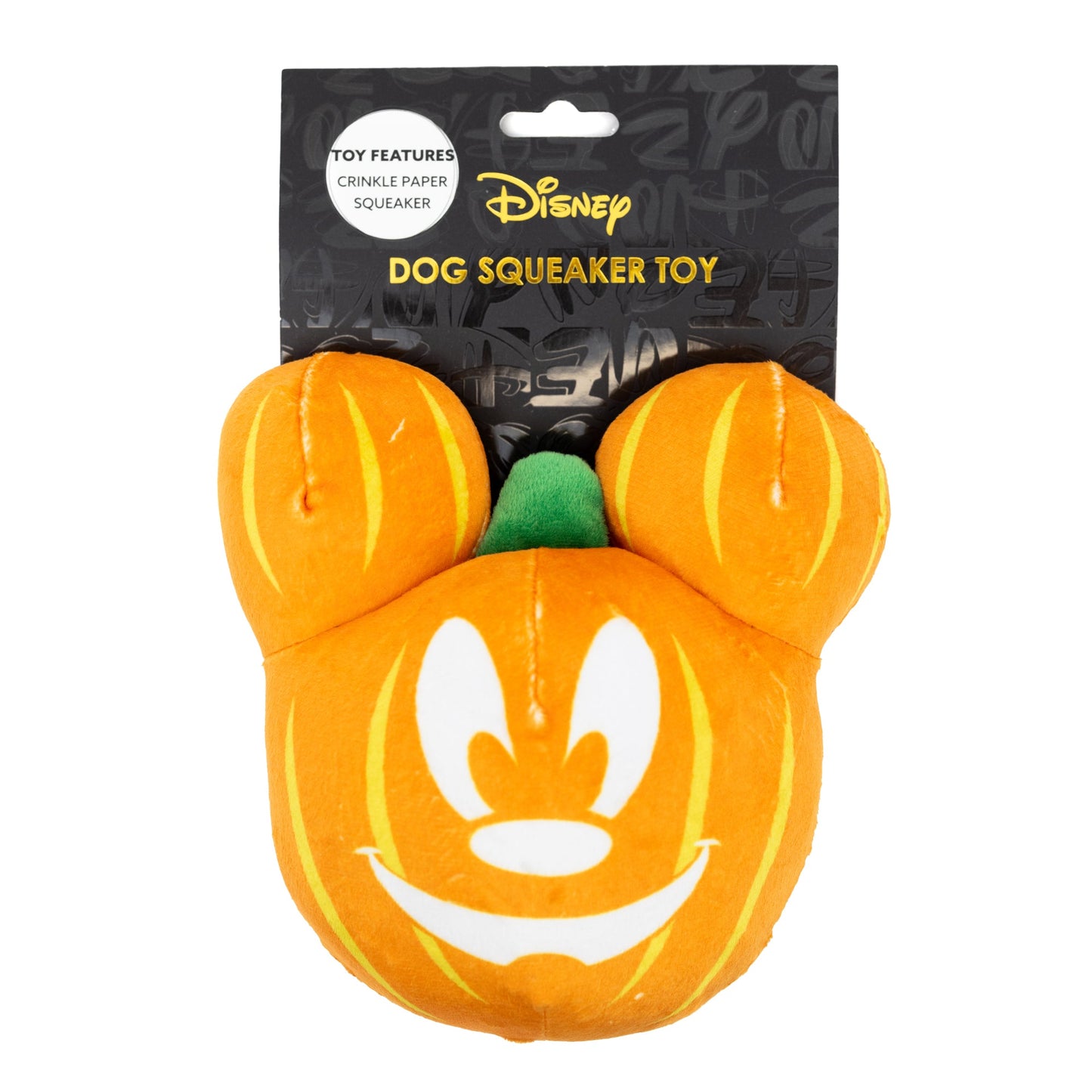 Dog Toy Squeaker Plush - Disney Halloween Mickey Mouse Pumpkin Face