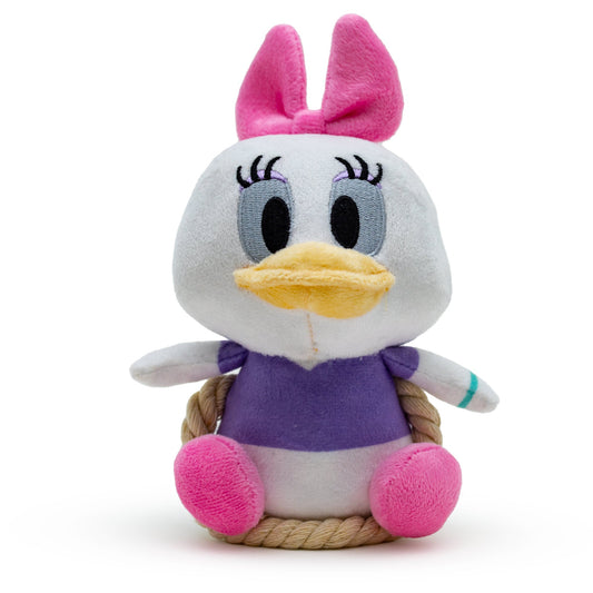 Dog Toy Squeaker Plush with Rope - Disney Daisy Duck Chibi Sitting Pose