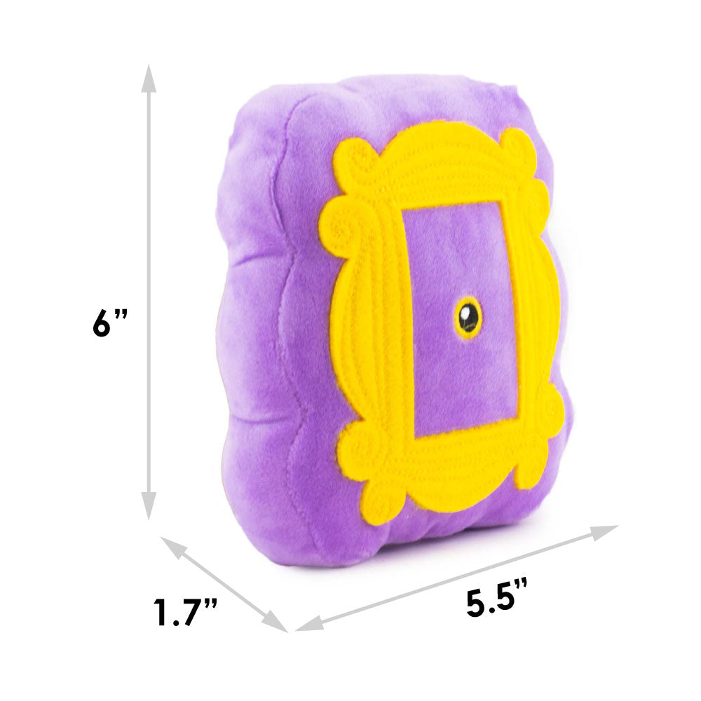 Dog Toy Squeaker Plush - Friends Monica's Peephole Frame Purple Yellows