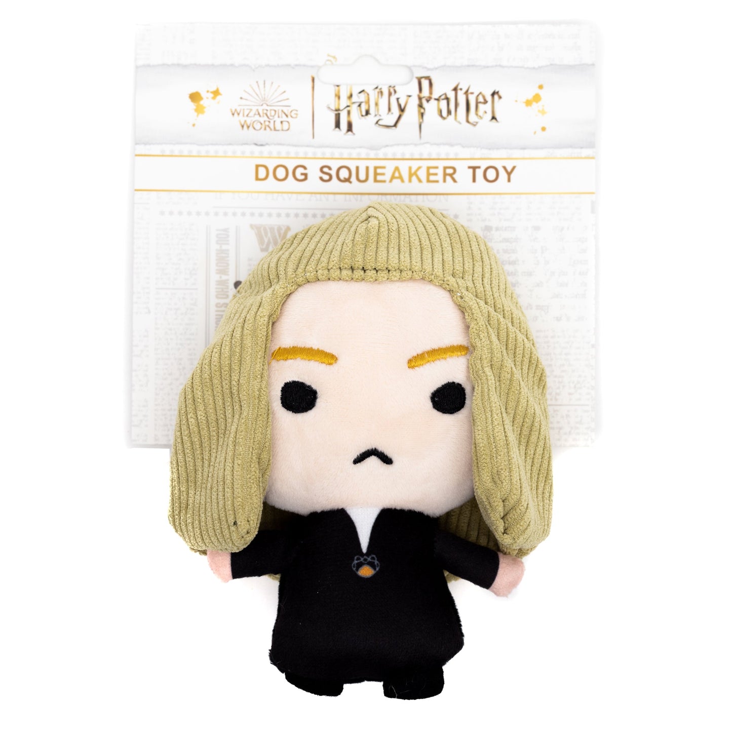 Dog Toy Squeaker Plush - Harry Potter Lucius Malfoy Standing Charm Full Body Pose