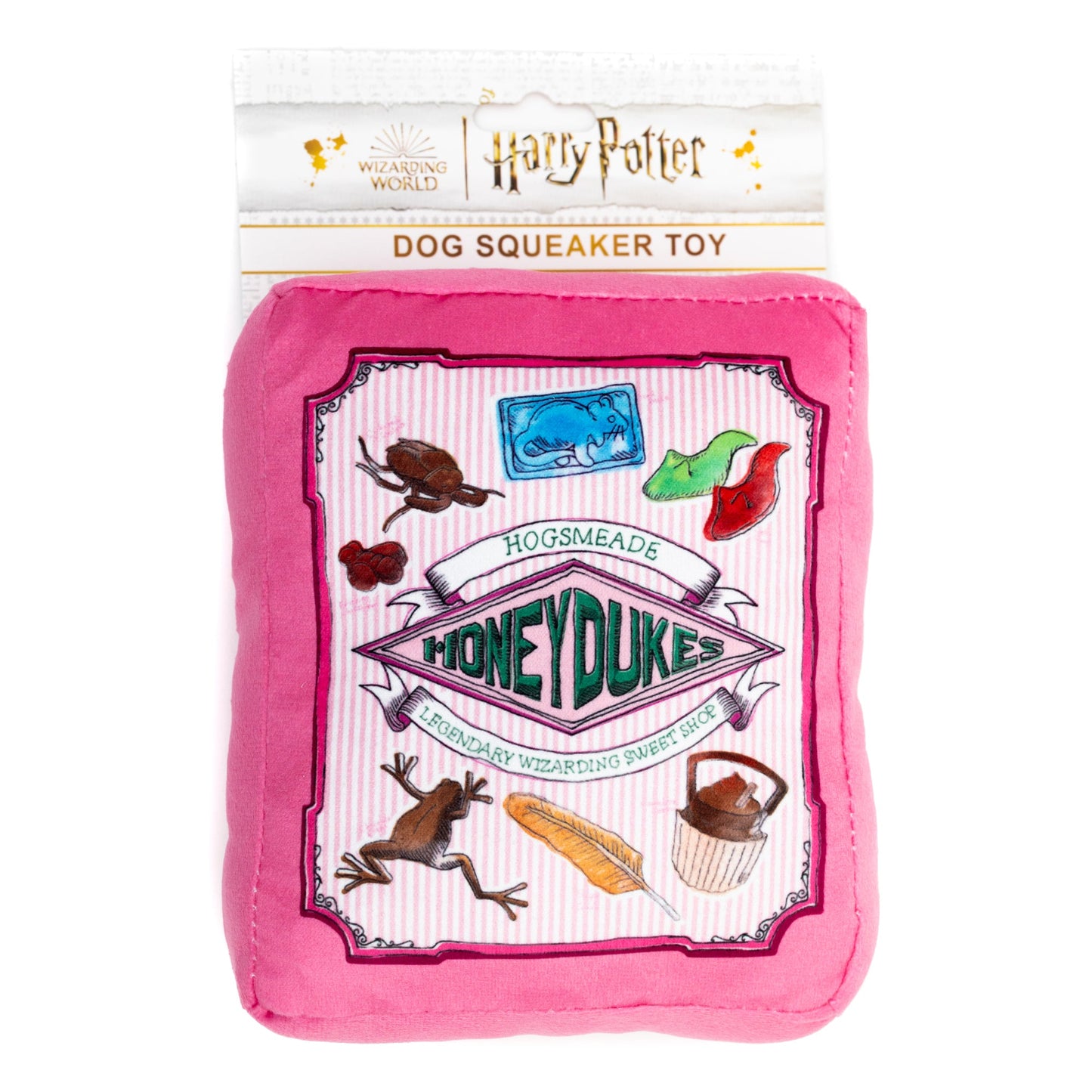 Dog Toy Squeaker Plush - Harry Potter Honeydukes Sweet Shop Candy Box Replica