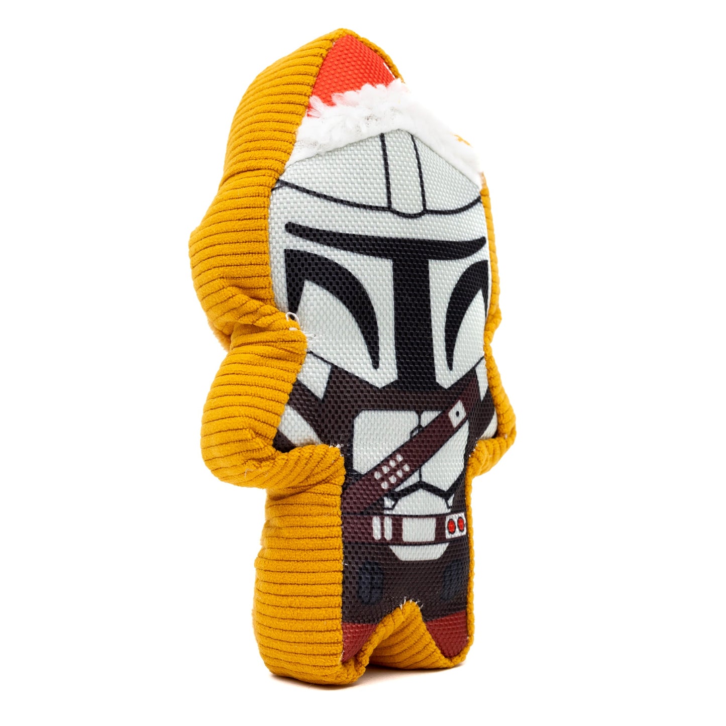 Dog Toy Squeaker Plush - Star Wars Holiday Mandalorian Santa Cookie Replica