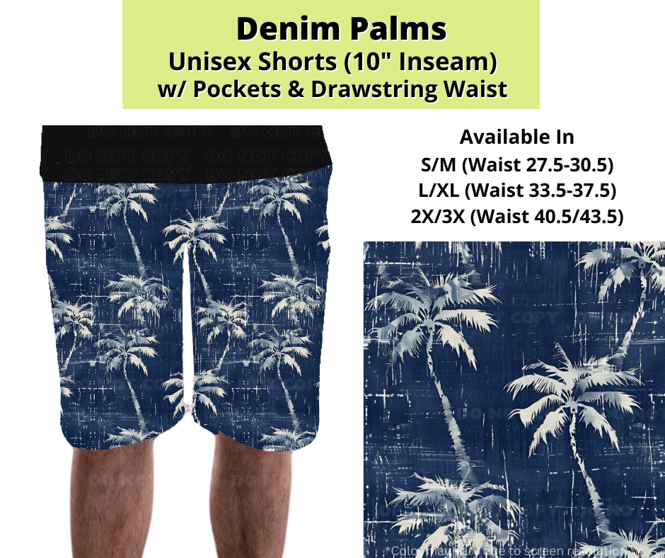 Preorder! Closes 3/24. ETA June. Denim Palms Unisex Shorts