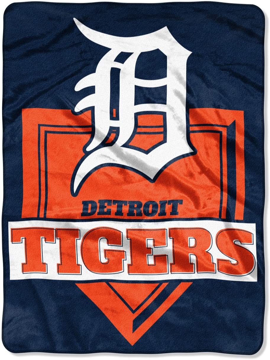 Detroit Tigers Home Plate Raschel Throw Blanket 60"x80"