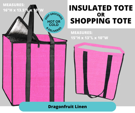 Preorder! Closes 2/26. ETA May. Dragonfruit Linen Shopping & Insulated Tote