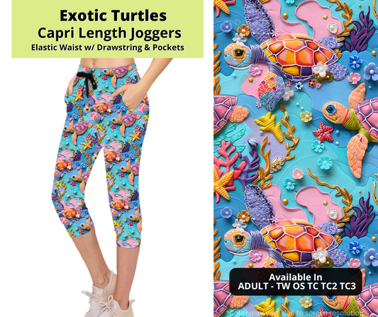 Preorder! Closes 3/24. ETA June. Exotic Turtles Jogger Capri