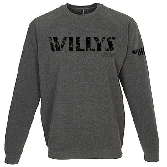 Mens Jeep® Willys Crew Sweatshirt - Heather Grey