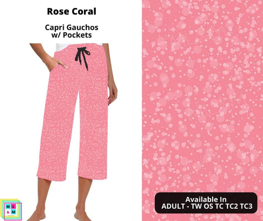 Rose Coral Capri Gauchos