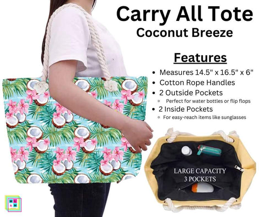 Coconut Breeze Carry All Tote w/ Zipper