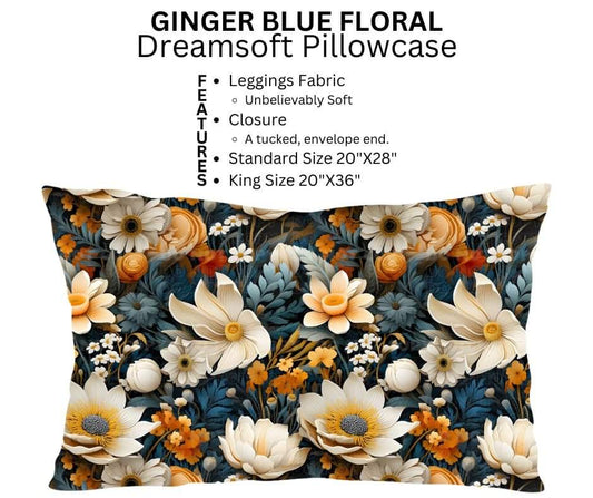 Ginger Blue Floral Dreamsoft Pillowcase