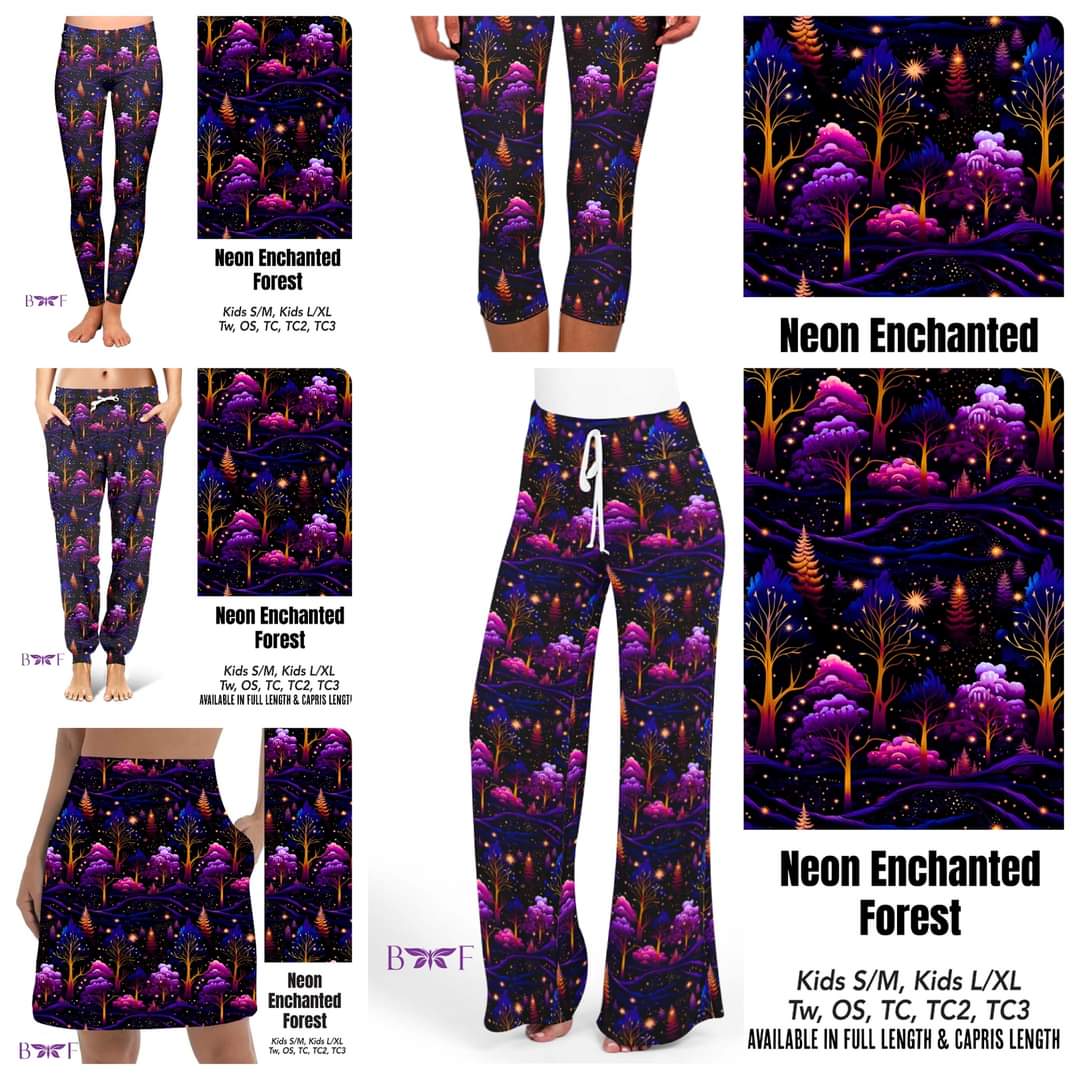 Neon Enchanted Forest leggings and capris with pockets