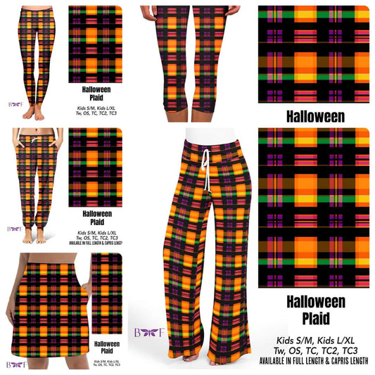 Halloween Plaid leggings and capris with pockets