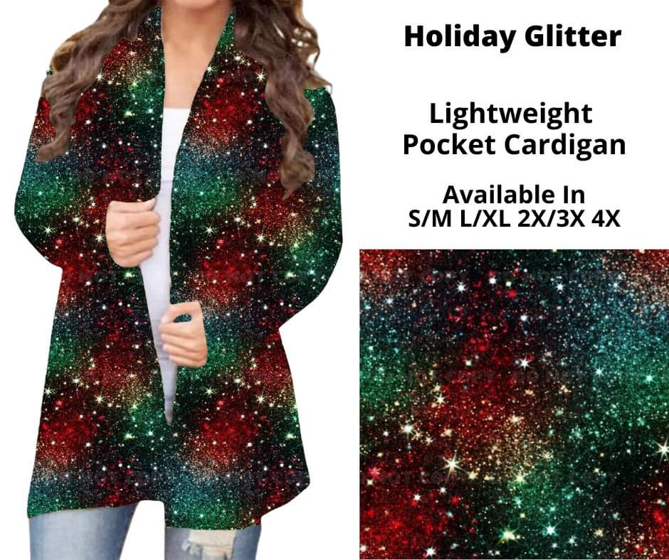 Preorder! Closes 10/16. ETA Dec. Holiday Glitter Pocket Cardigan