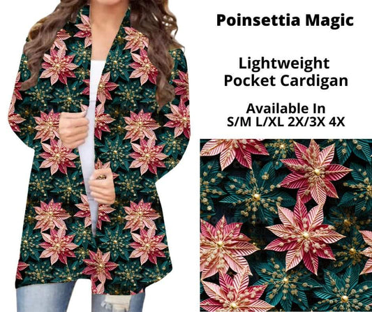 Preorder! Closes 10/16. ETA Dec. Poinsettia Magic Pocket Cardigan