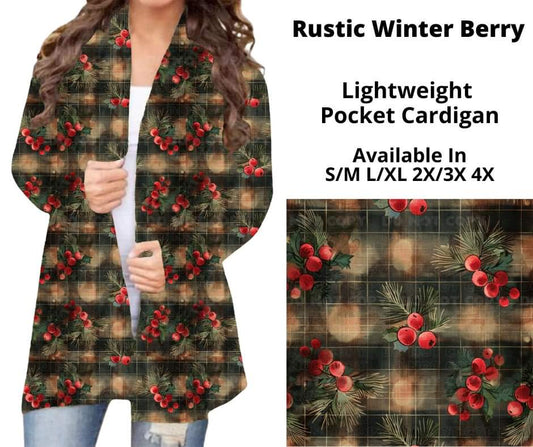 Preorder! Closes 10/16. ETA Dec. Rustic Winter Berry Pocket Cardigan