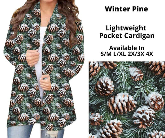 Preorder! Closes 10/16. ETA Dec. Winter Pine Pocket Cardigan