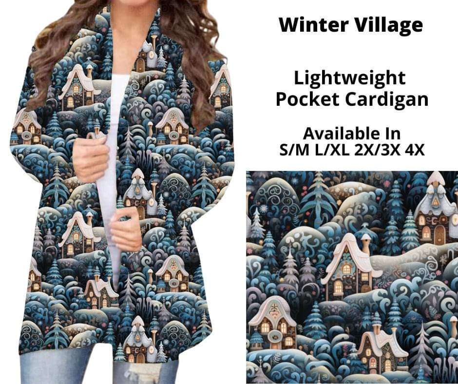 Preorder! Closes 10/16. ETA Dec. Winter Village Pocket Cardigan