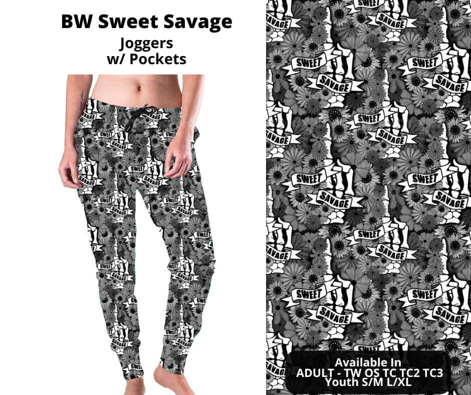 Preorder! Closes 10/17. ETA Dec. BW Sweet Savage Joggers