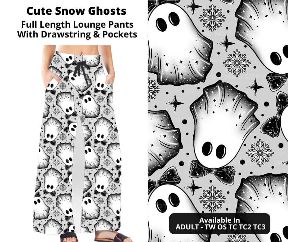 Preorder! Closes 10/17. ETA Dec. Cute Snow Ghosts Full Length Lounge Pants