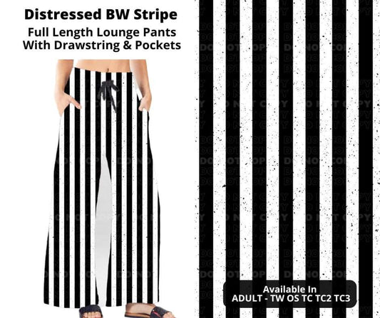 Preorder! Closes 10/17. ETA Dec. Distressed BW Stripe Full Length Lounge Pants