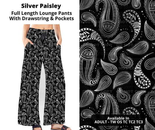 Preorder! Closes 10/17. ETA Dec. Silver Paisley Full Length Lounge Pants