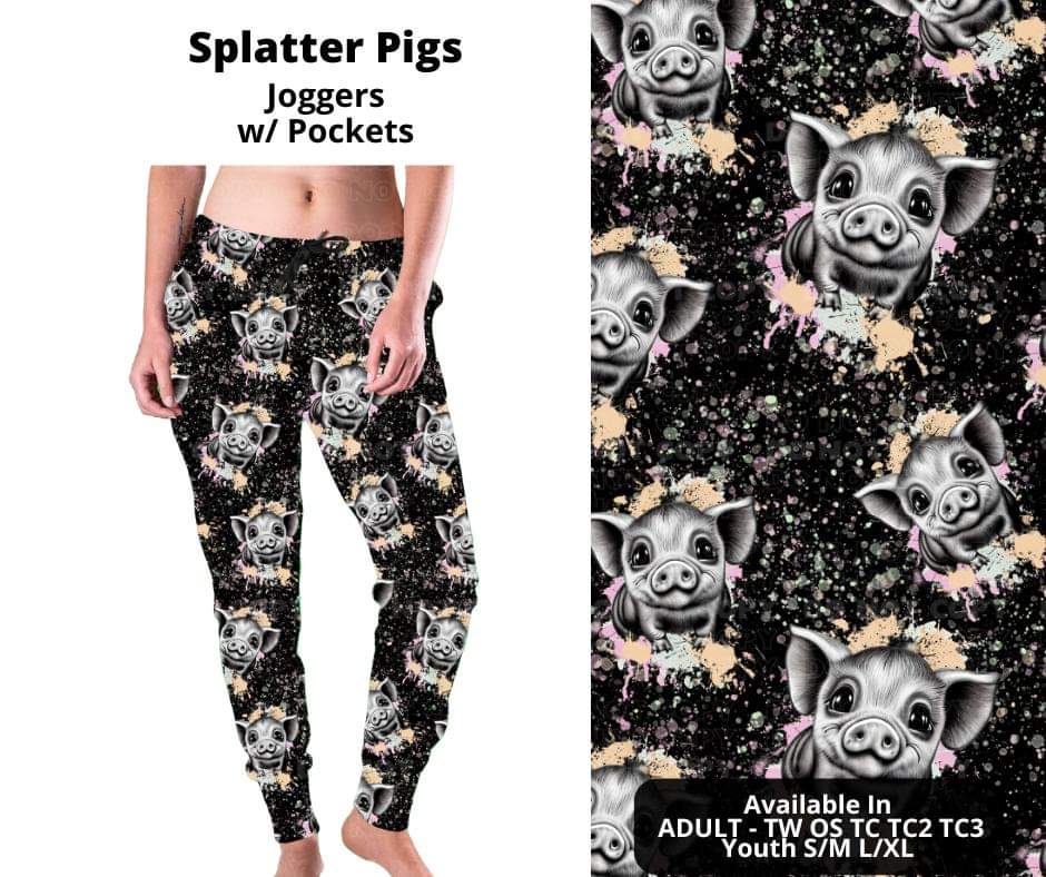 Preorder! Closes 10/17. ETA Dec. Splatter Pigs Joggers