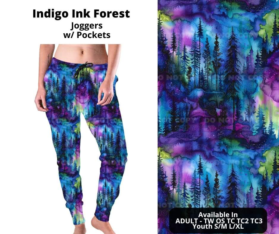 Preorder! Closes 10/23. ETA Dec. Indigo Ink Forest Joggers