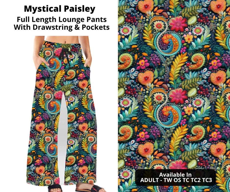 Preorder! Closes 10/24. ETA Dec. Mystical Paisley Full Length Lounge Pants